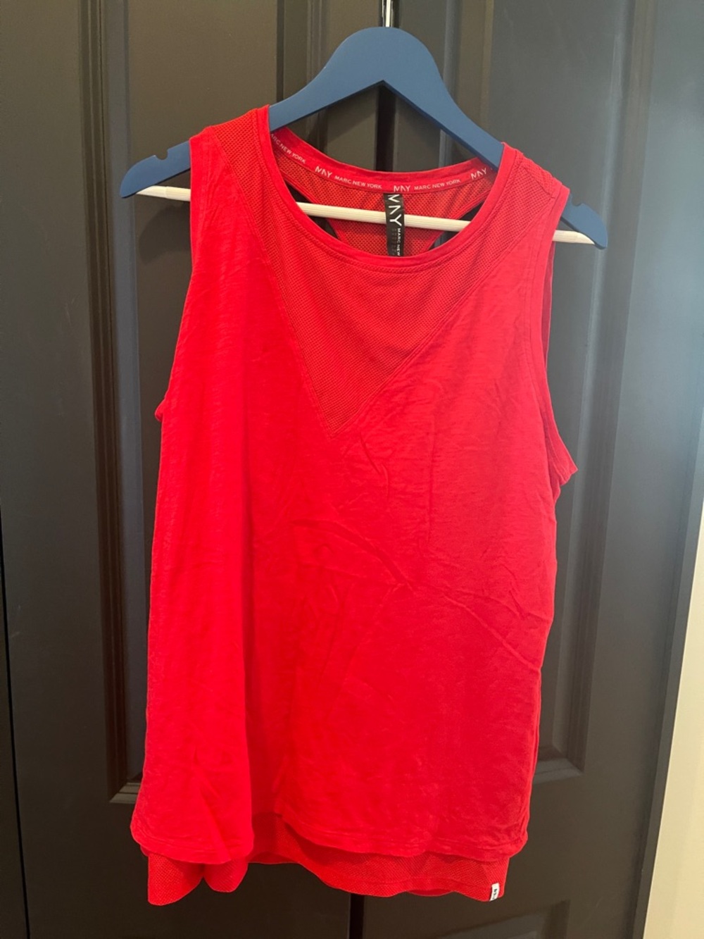 NYDJ Red Sleeveless Mesh-Inset Tank